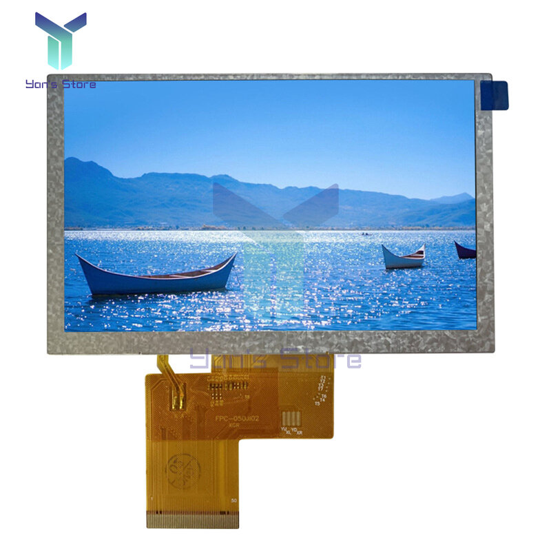 LCD IPS Display Touch Screen, Sensor do Painel Digitalizador, Tablet Touchscreen, Resolução 800x480, Taxa de Atualização 60Hz, 50Pin, 7.0 ", 1Pc