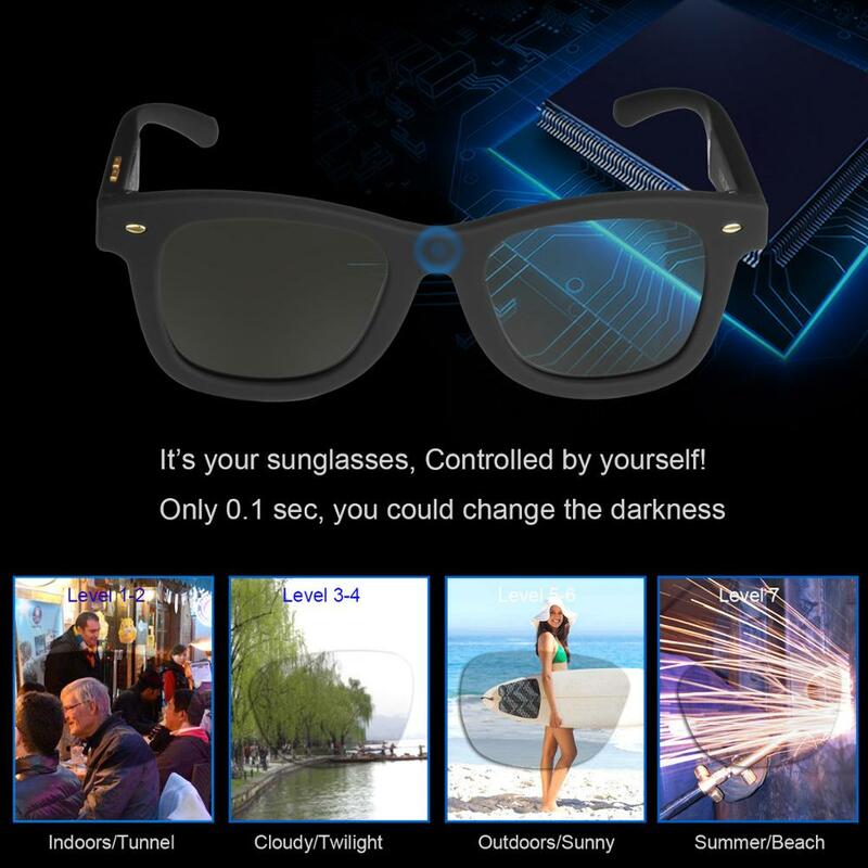 Zmieniające kolor spolaryzowane fotokomiczne okulary przeciwsłoneczne dla mężczyzn i kobiet elektroniczne okulary inteligentne fotochromowe okulary przeciwsłoneczne