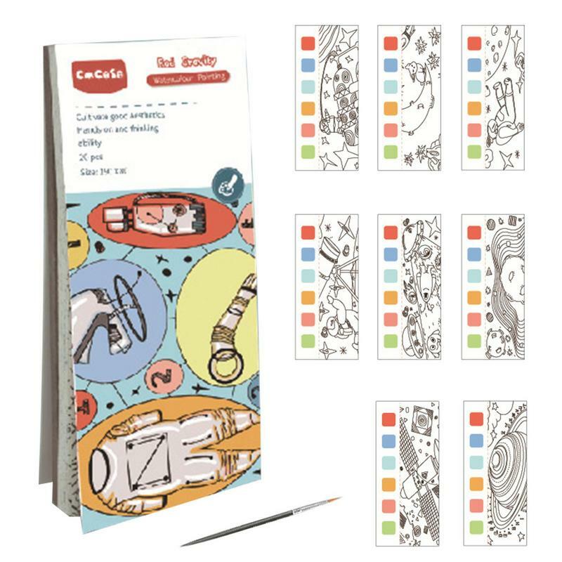 Bolso Aquarela Pintura Livro com Escova, Livro De Pintura De Jardim Criativo, Educacional Natal Birthday Party Favors