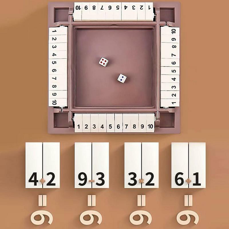 Simple Shut Box Number Flop Rainbow Match Multifunctional 2 In 1 Shut The Door Board Game For Home Family Family Party