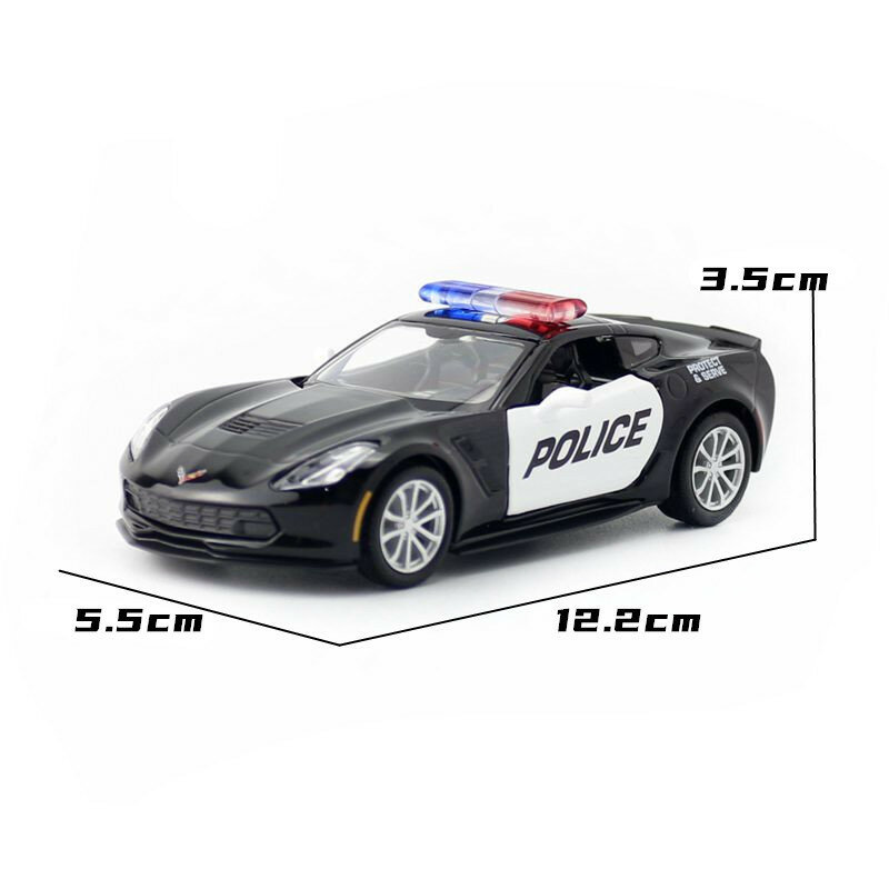 1:36 Chevrolet Corvette C7 Grand Sport police car Simulation Diecast Car Metal Alloy Model Car kids toys collection gifts X11