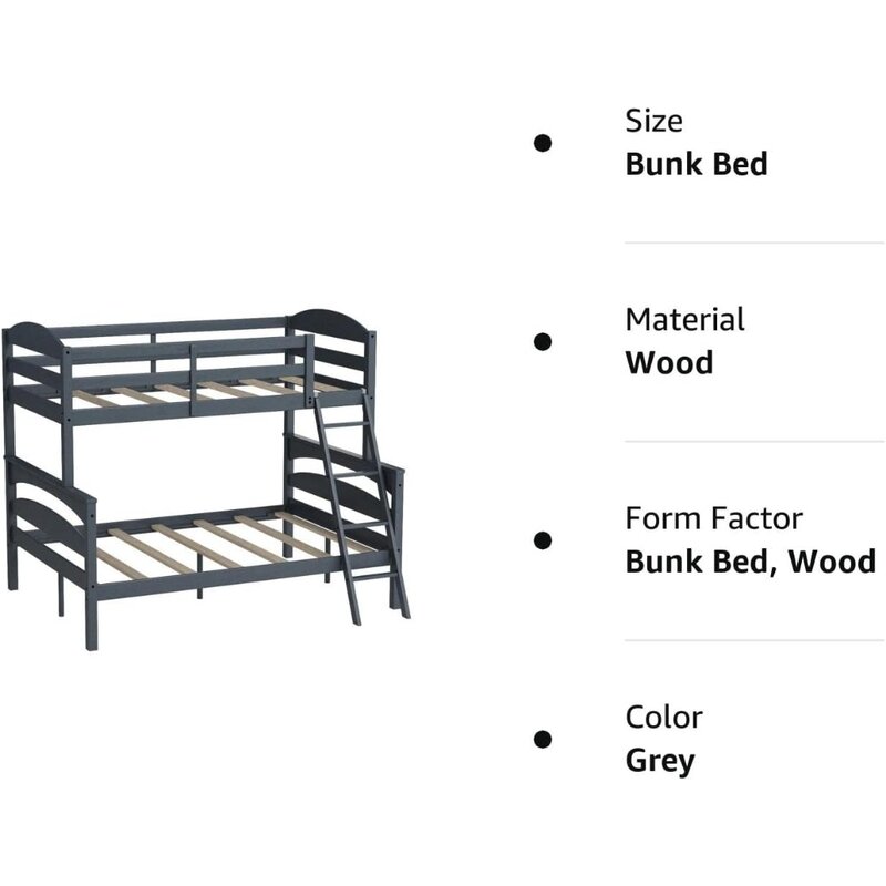 Детская двухъярусная кровать, односпальные кровати из массива дерева с лестницей и ограждением, двухъярусная кровать, основы и рамы, детская двухъярусная кровать
