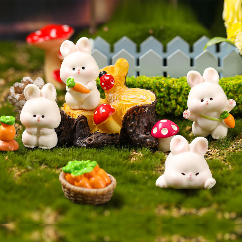 Микро-ландшафт милое животное мультфильм кролик садовые Аксессуары год кролика украшения