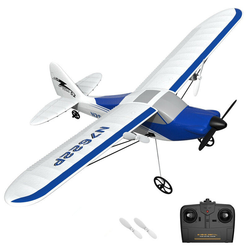 Pesawat RC untuk anak-anak, olahraga Cub S2 400m 2CH Warbird RC RTF dengan Xpilot Stabilizer satu tombol aerodinamis sayap tetap mainan luar ruangan