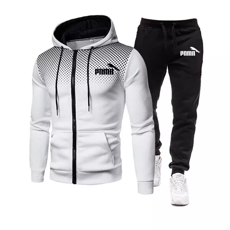 Men's hoodies and zipper sets, printed casual sportswear, winter clothing, big discounts, 2021