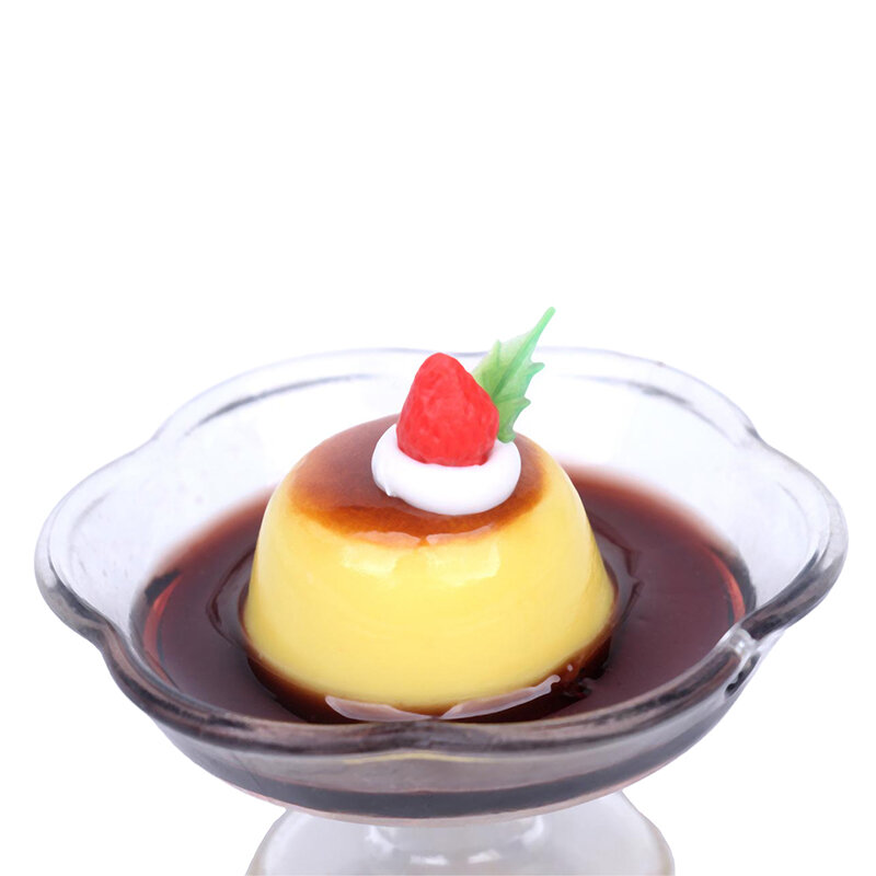 1 Stuks 1:12 Poppenhuis Miniatuur Pudding Cup Simulatie Voedsel Model Speelgoed Voor Mini Decoratie Poppenhuis Accessoires
