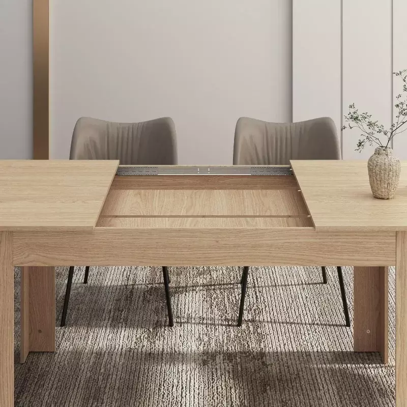 Mesa de comedor extensible para 6-10 personas, mesa de comedor de madera, mesa extensible moderna para reuniones, reunión para cocinas