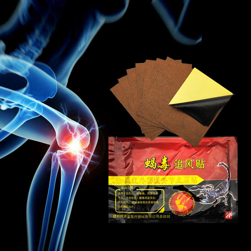 80pcs Knee Joint Heat Patch Scorpion Venom Extract Plaster for Body Rheumatoid Arthritis Patch for Discomfort Natural Patch