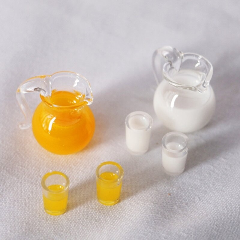 1:12 casa bonecas miniatura leite suco laranja bebida modelo mini utensílios cozinha