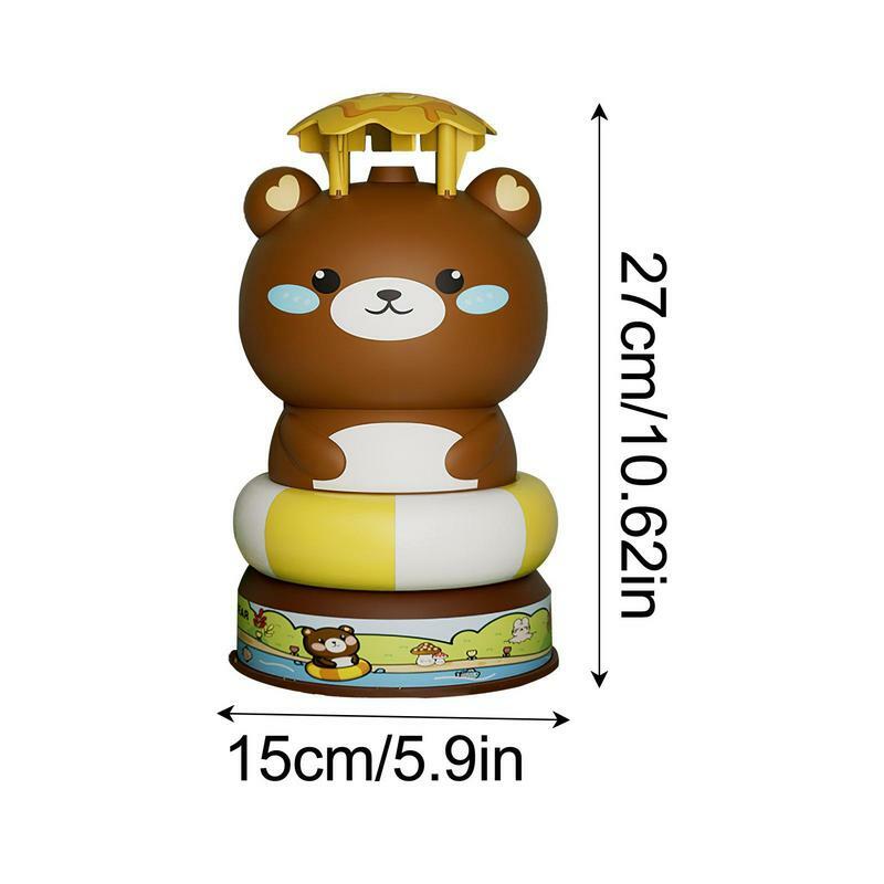 Irrigatore d'acqua giocattolo a forma di orso a forma di irrigatore girevole a 360 gradi giocattoli animali giocattoli estivi per ragazzi e ragazze giocattoli d'acqua dei cartoni animati per