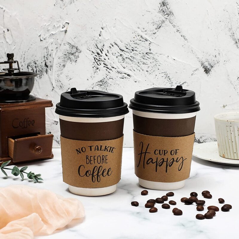 غطاء فنجان قهوة ورقي ، منتج مخصص ، غير قابل للتحلل ، قابل للتحلل ، مخصص للبيع بالجملة