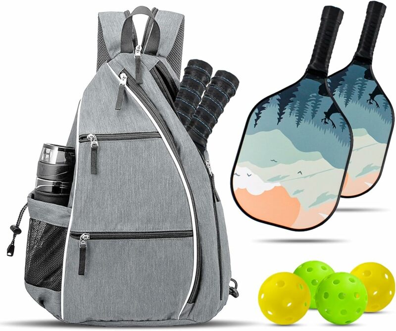 Wasser abweisende große Schulter tasche Umhängetasche für Pickle ball schläger, Tennis und Reises port Tages rucksack minimalist ische Brusttasche