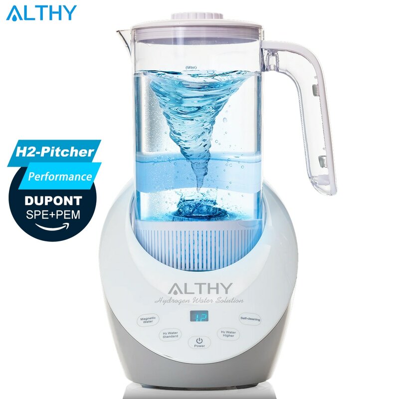 ALTHY-máquina generadora de jarra de agua de hidrógeno, botella de jarra, tecnología SPE & PEM. Filtro equilibrado de agua purificada, PH, sulfito de calcio