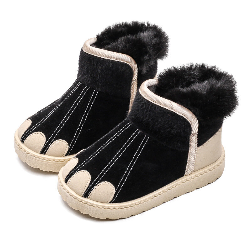 Botas Para Niña รองเท้าบูทลุยหิมะสำหรับเด็ก, รองเท้าบูทกันหนาวรองเท้าบูทผ้าฝ้ายสำหรับเด็กผู้ชายบุขนเพิ่มความอบอุ่นรองเท้าบูทหุ้มข้อสำหรับเด็กผู้หญิงรองเท้าหนังสำหรับเด็ก