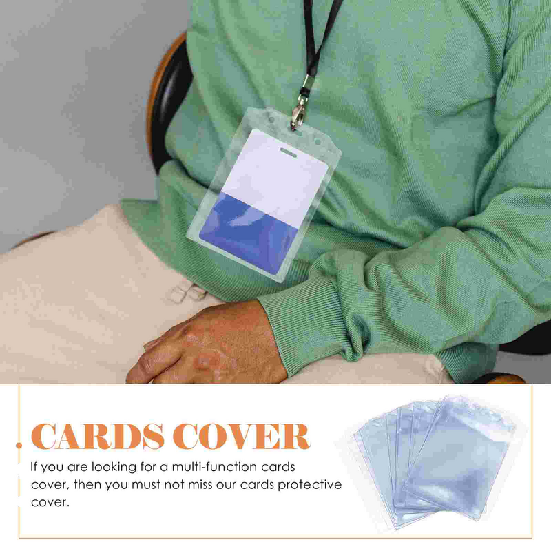 Clear Work Cards Protector, Tampa Do Certificado De Exposição, Titular De Cartões, 50Pcs