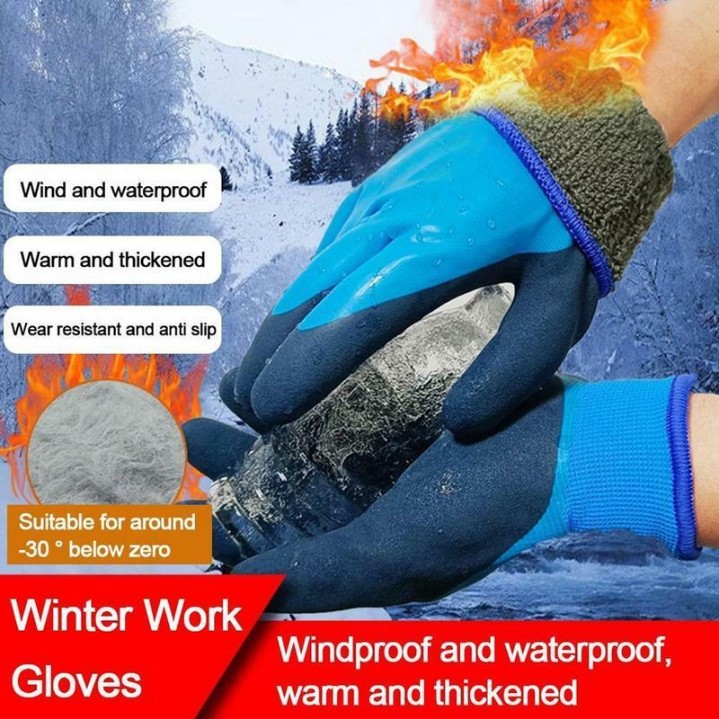 Sarung tangan kerja pria, tahan air, sarung tangan es untuk memancing musim dingin