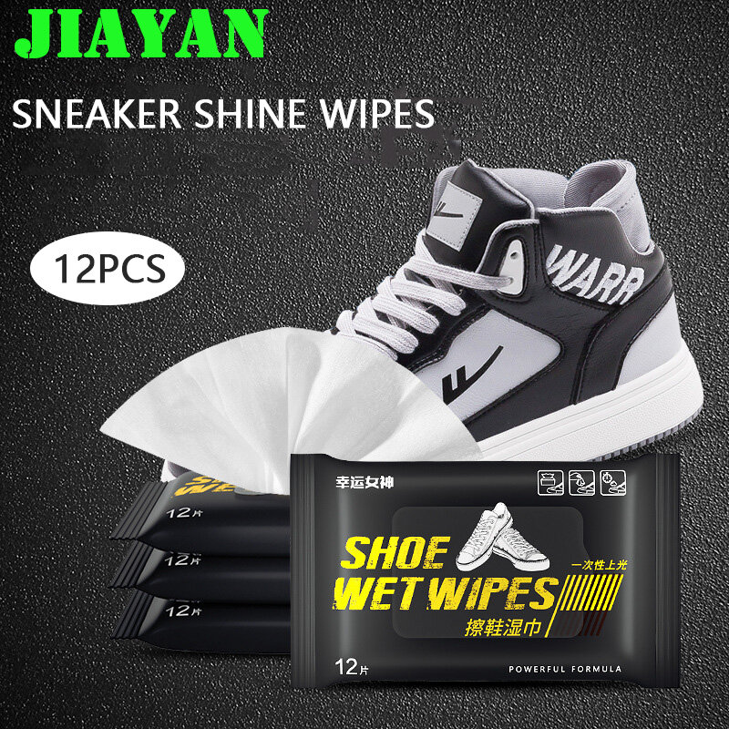 12pcs Disposable Shoe Shine Wipes Portable Shoe Shine Wipes Sneakers White Shoes Cleaning Care Wipes