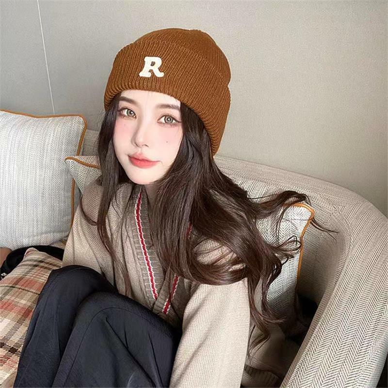 New Candy Colors Winter Hat Women Knitted Hat Warm Soft Trendy Hat Kpop Style Wool Beanie Elegant All-Match Hat 2023 New Fashion
