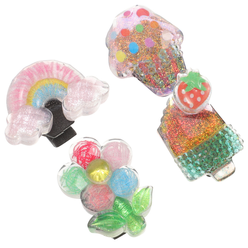4 Pcs Shoelace Buckle Bag Charm Kids Clip for Girls Ice Skates Decorate Decorative Clips Detachable Plastic Accessory Child