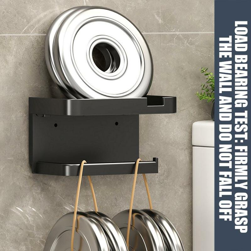 Tempat tisu Toilet terpasang di dinding rak penyimpanan plastik tebal tahan karat untuk kamar mandi dapur pemegang gulungan kertas Toilet