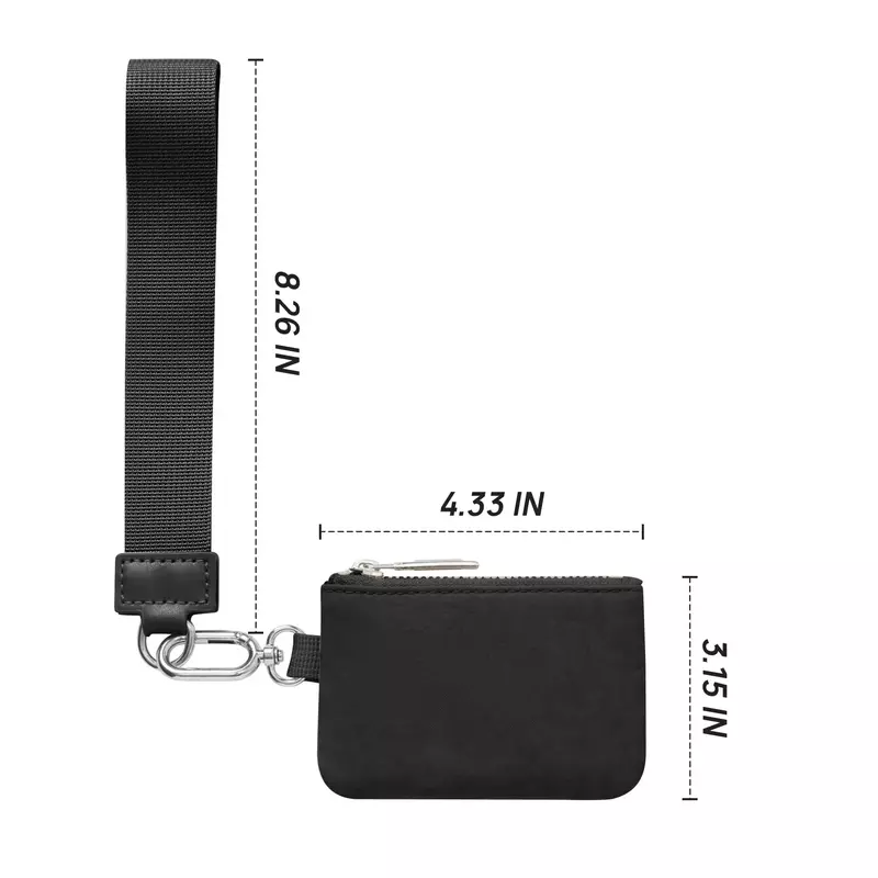 Mini cartera con cremallera para mujer, bolso de mano con doble bolsa, portátil, lulu, Limón