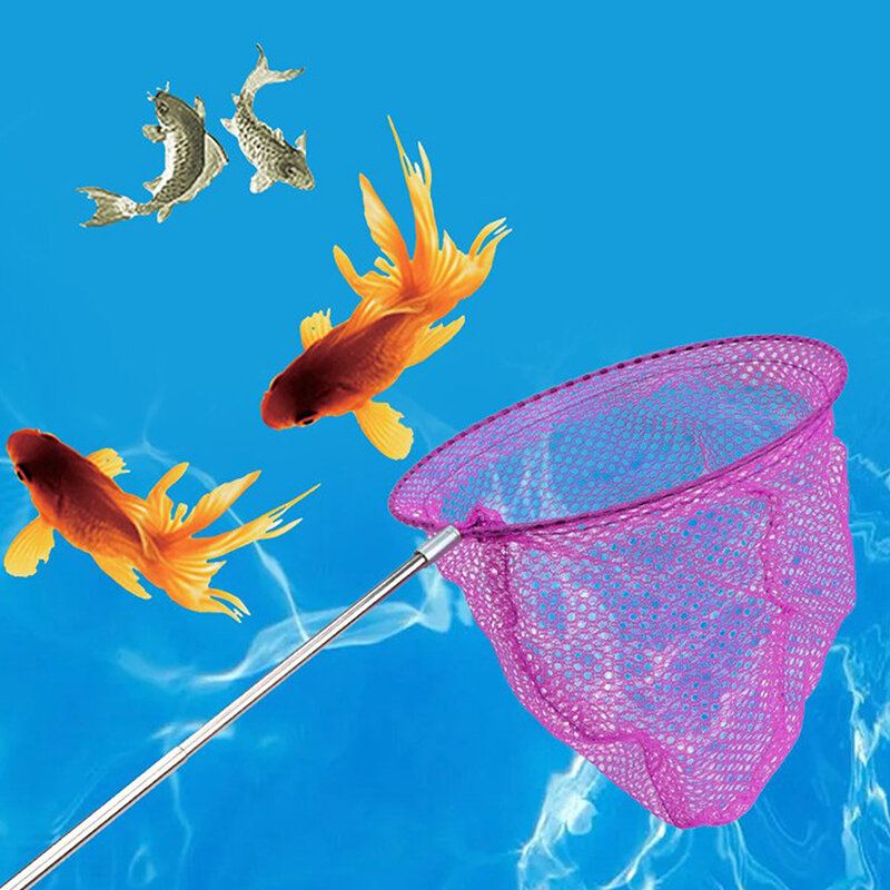 1Pc Telescopic Swimming Pool Net Rake Clear Cleaner Scoop Leaf Stainless Steel Skimmer Mesh Frame Kids Outdoor Fish Nett