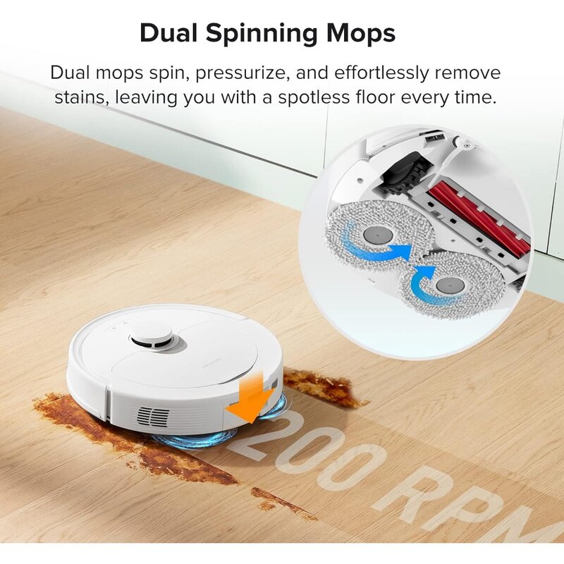 Q Revo Robot Vacuum e Spinning Mop, Pads Bundle, Novo