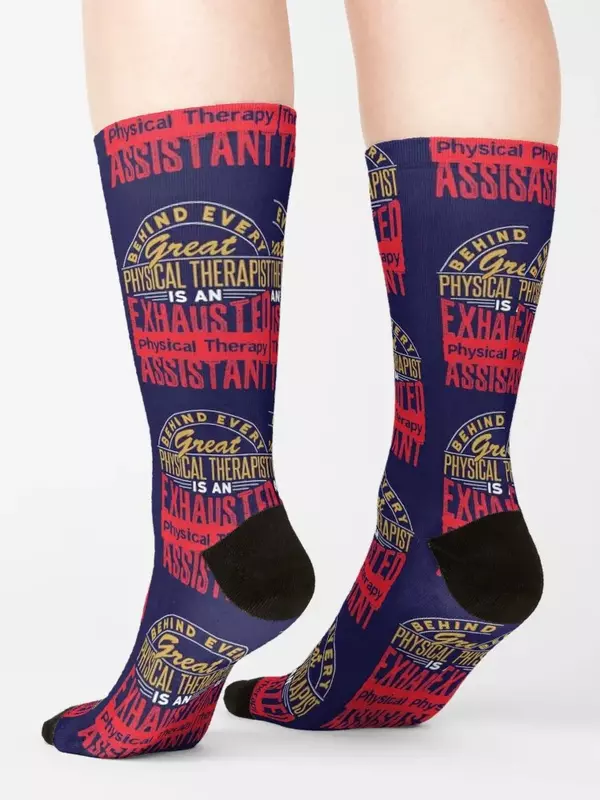 Behind Every Great Physical Therapist Is An Exhausted Physical Therapy Assistant Socks christmass gift Girl'S Socks Men's