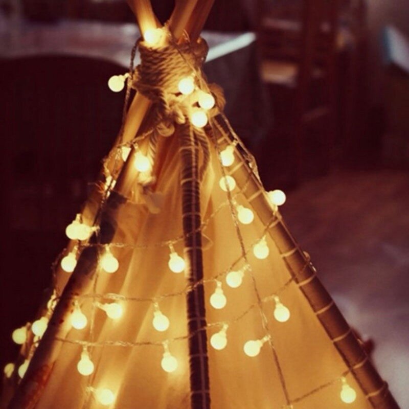 10M Bola LED Tali Lampu Luar Bola Rantai Lampu Garland Lampu Bohlam Peri Lampu Pesta Rumah Pernikahan Taman Dekorasi Natal