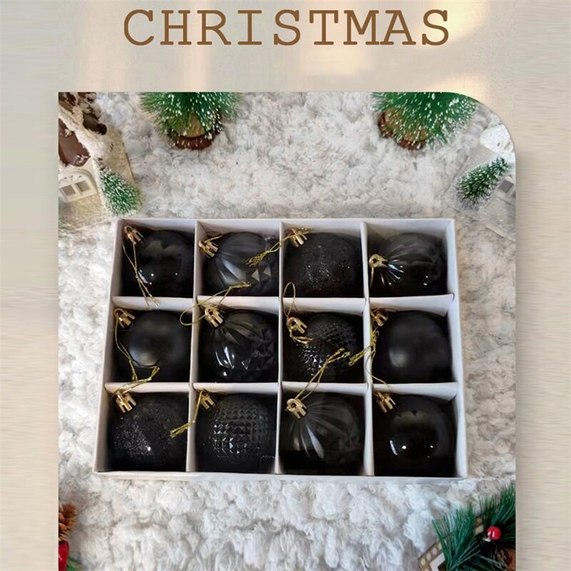 Weihnachts ball Ornamente Set 12 Stück hängende Dekorationen 4 klassische Oberflächen bruchs ichere Kugeln für zu Hause