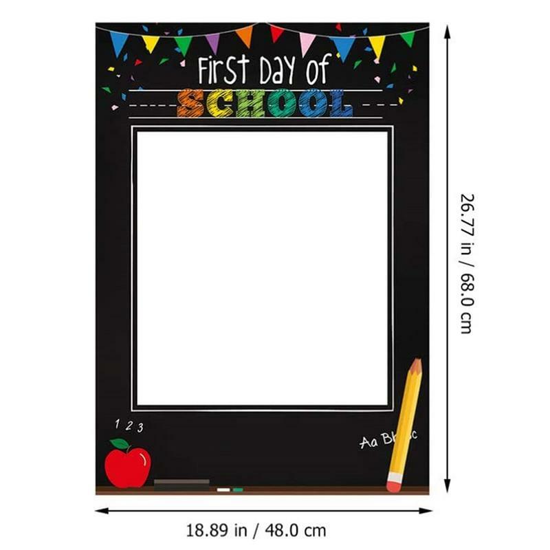 Bingkai foto kreatif hari pertama dekorasi sekolah, bingkai papan tulis Selfie, perlengkapan pesta sekolah