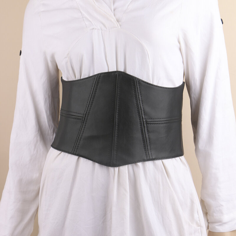 Women's Fashion Elastic patchwork Girdle waistband For ladies on shirt Coat Retro Minimalist cummerbund Skinny waist Decorated