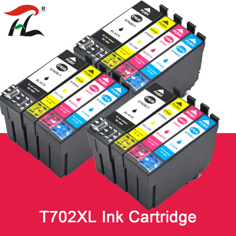 Kompatibel untuk Epson 702XL Ink Cartridge 702 XL T702 Tinta untuk EPSON WorkForce Pro WF-3720 WF-3725 DWF Printer
