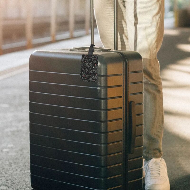 Wolf Pack tas koper berpola aksesoris perjalanan PVC bagasi modis Tag Boarding portabel Label pemegang alamat nama