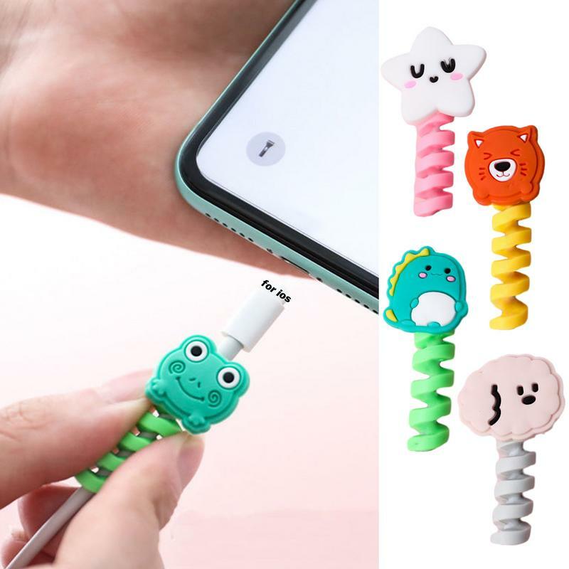 Charging Cord Protector Cartoon Animal Charging Cable Protector Colorful Cord Management For Holiday Gift Cute Cord Saver For