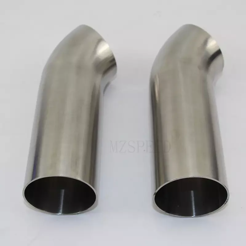 Health level  304 stainless steel welded 45 degree elbow polished extended straight edge 50mm 100 mm