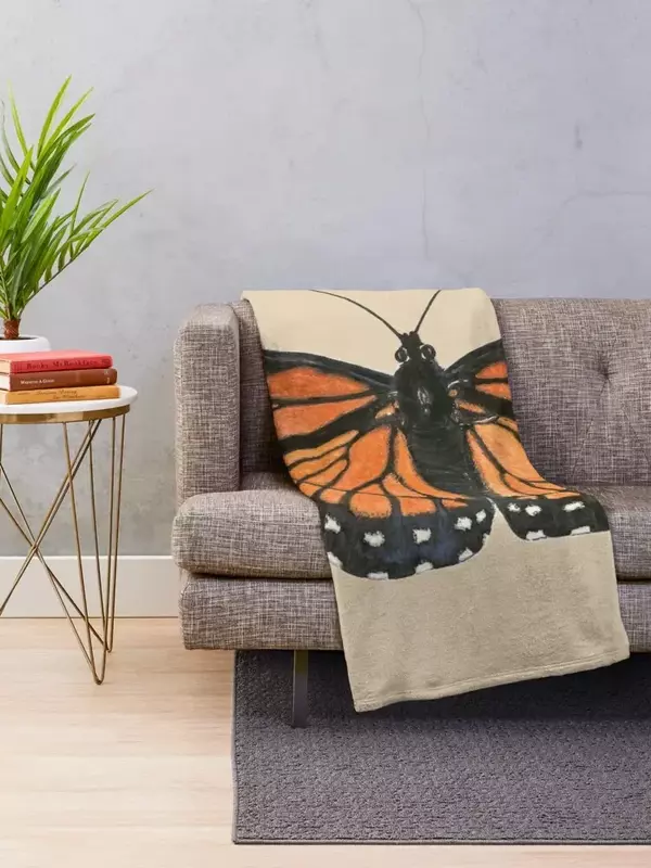 Koc z motylem monarchy koce na łóżko puszyste koce na zamówienie