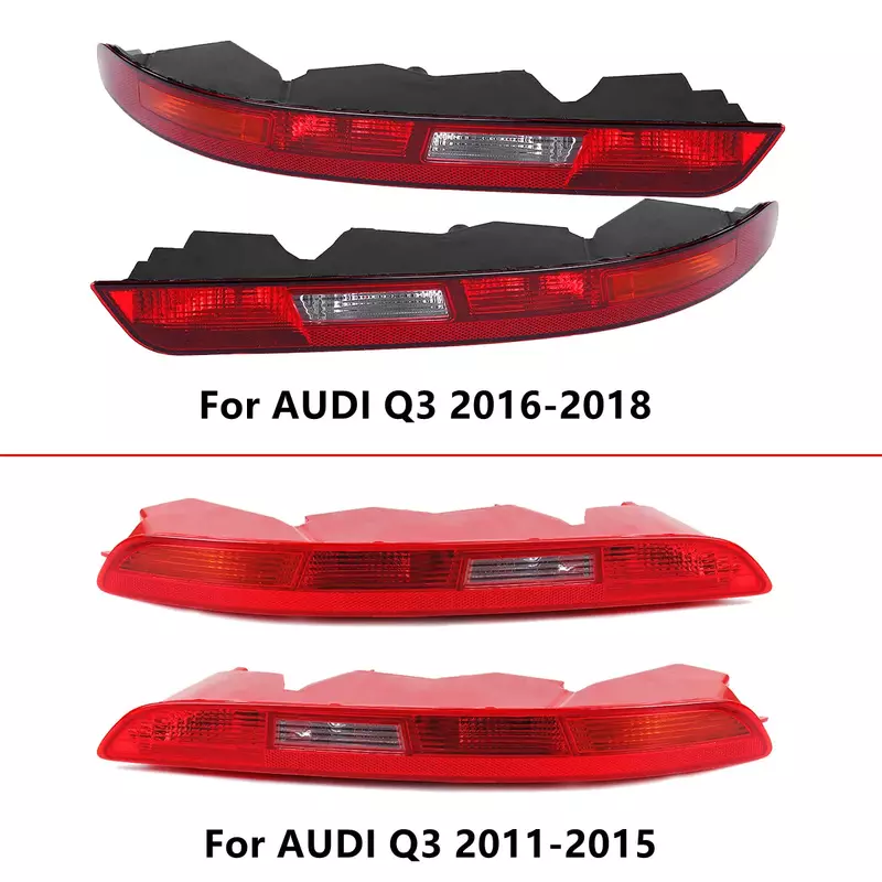 Enquêter arrière de pare-chocs de voiture rouge avec ampoules, lampe pour Audi Q3, 2011-2015, 2016-2018, 8U0945095B, 8U0945096B, 8UD945095, 8UD945096