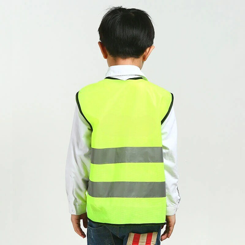 Fluorescent Yellow Children Reflective Vest Students Go To School Night Foggy Rainy Weather Highway Remind Car Reflective Coat