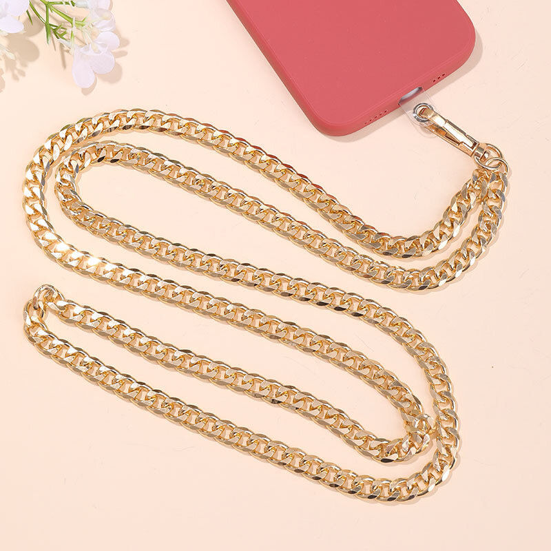 Fashion Simple Metal Mobile Phone Chain Charm Universal Clip Long Crossbody Chain For Unisex Style Safety Cellphone Lanyard