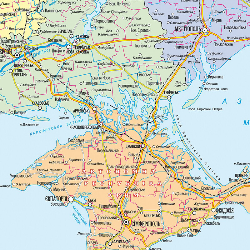 خريطة أوكرانيا الإدارية في الأوكرانية 150*100 سنتيمتر غير المنسوجة قماش اللوحة 2010 نسخة الجدار ملصق فني ديكور المنزل