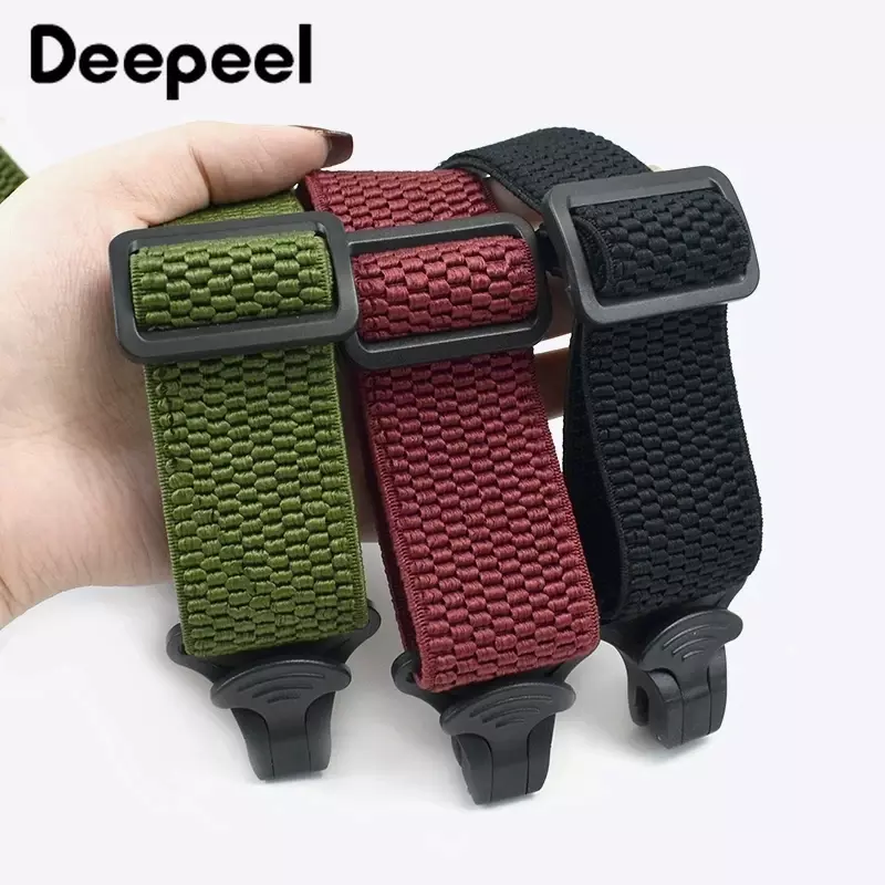 Deepeel 3.5X120cm Men's Adult 4 Clip Casual Trousers Fashion X-shaped Stripes Plastic Clamp Elastic Suspenders Sewing Accessory