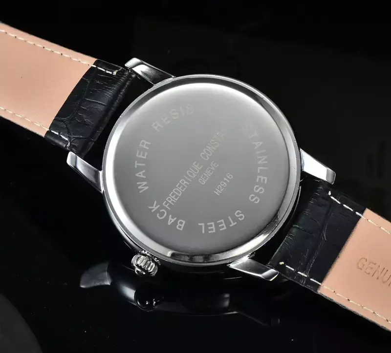 2024 New Leather Needle Men's Watch Minimalist Fashion Frederique Wrist Watch Business Sports Chronology Quartz Watch