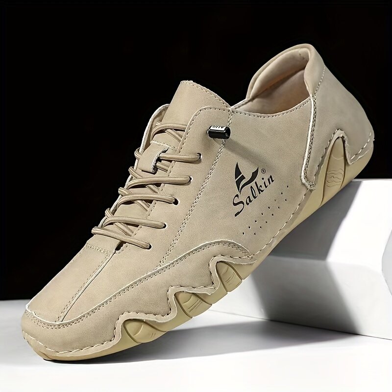 Bota de couro masculina, tênis com renda leve, mocassins casuais, sapatos de grife de luxo, moda ao ar livre, 2023