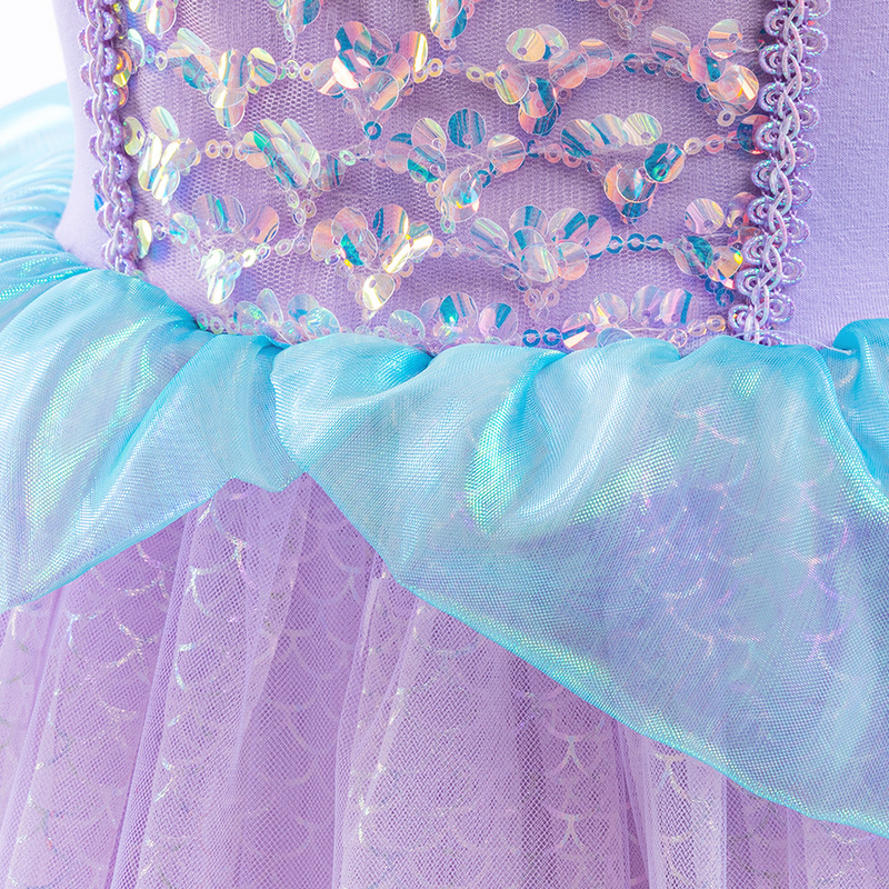 Disney Kleine Ariel Prinses Sirene Kleding Prinsessenjurk Zeemeermin Kostuum Voor Meisjes Verjaardagsfeestje Nieuwe Fancy Dress Up Cadeau