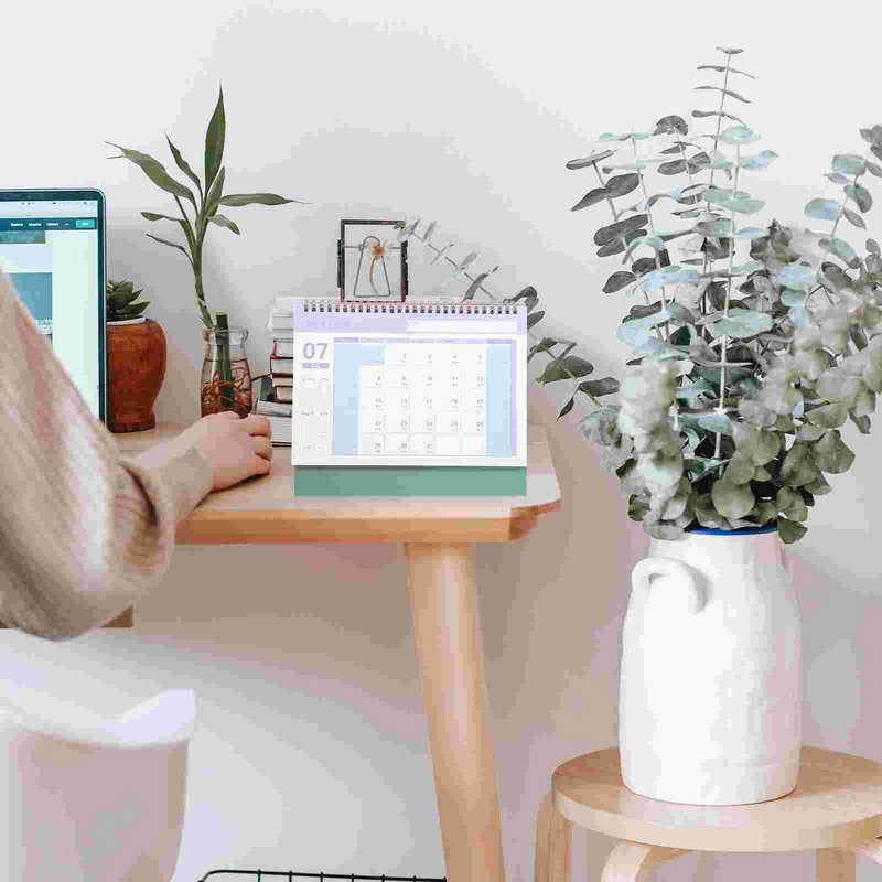Meja kalender berdiri Desktop kecil bulanan perencana meja kantor Mini meja jadwal dinding dekorasi harian