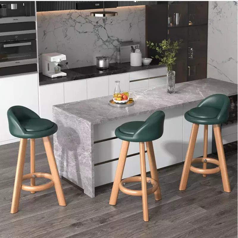 Bangku Bar minimalis Modern, kursi kerajinan dapur bantalan beban stabil, kursi konter tinggi kontemporer, Bangku makan ramping