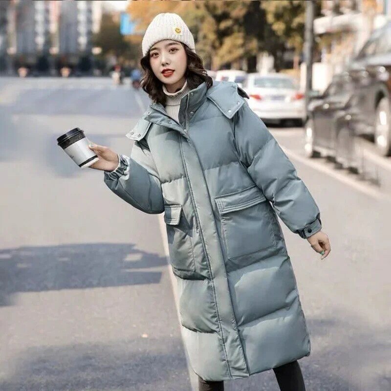 Down padded jacket women's winter clothing 2021 new style Korean loose cotton-padded coat mid-length padded jacket bread coat