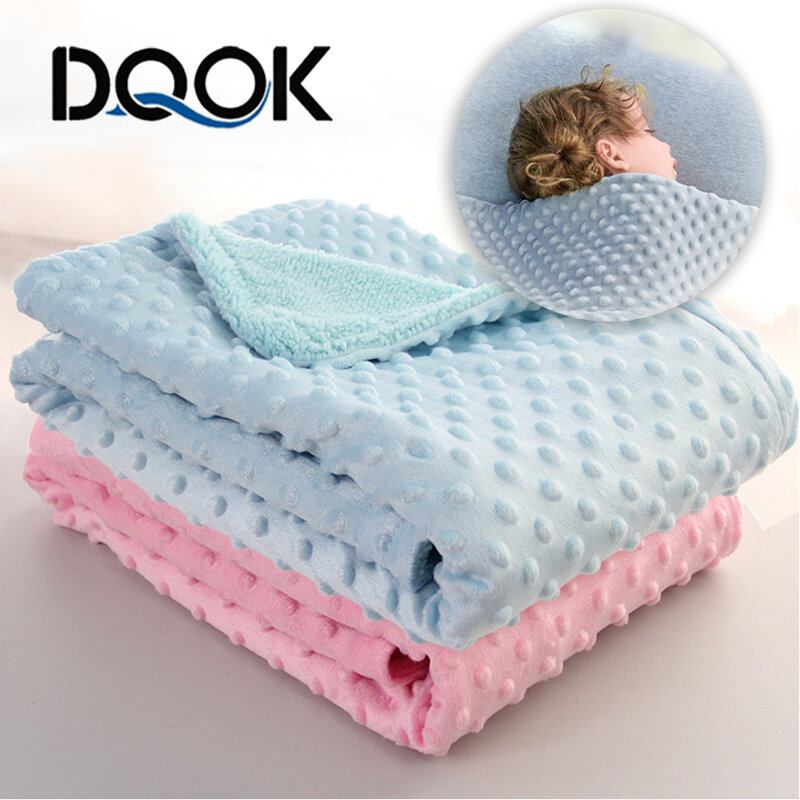 Baby Decke & Windeln Neugeborenen Thermische Weiche Fleece Decke Winter Solide Bettwäsche Set Baumwolle Quilt Infant Bettwäsche Swaddle Wrap