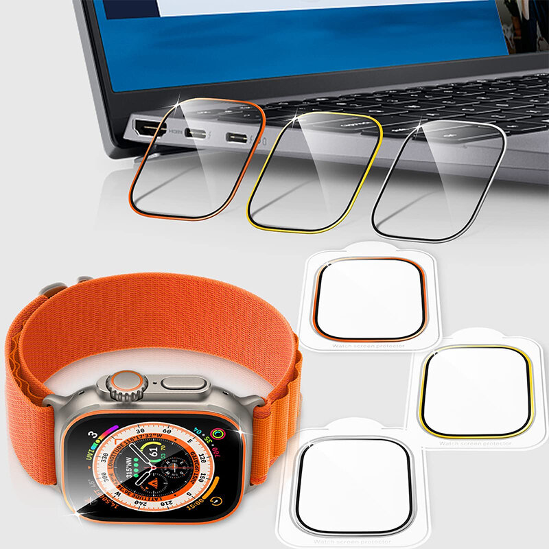 Закаленное стекло для Apple Watch Ultra 49 мм HD, защита экрана от царапин, серия 49 мм, аксессуары для смарт-часов iwatch